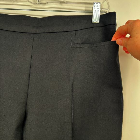 Akris punto Franca Mid Rise Cropped Pants Women US 8 Black Cotton Blend Slim Fit - Picture 4 of 13